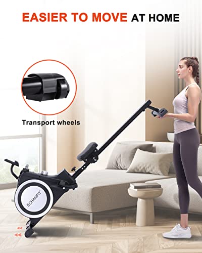 Echanfit Smart Magnetic Rowing Machine With Bluetooth For Home Use, 16 Levels Adjustable Resistance, Lcd Monitor And Tablet Holder, 350 Lb Weight Capacity Foldable Rower With Optional Free App #TOP7