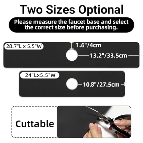 LOPNUR Faucet Mat for Kitchen Sink Cuttable, 24 Inch Long Sink Splash Guard Behind Faucet, Super Absorbent Diatomite Sink Protector Mat, Bathroom Water Splash Guard Fast Dry, Easy to Cut, Black by LOPNUR - Image 8