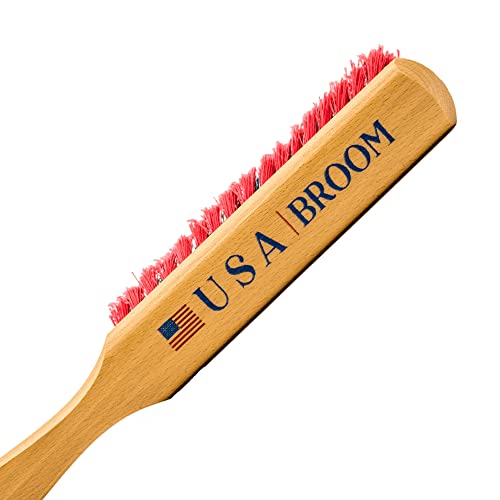 8 Inch USA Bench Broom, Counter Brush, Chemical Resistance Bristles, Two Coats of Premium Wood Lacquer, American Hardwood Handle, Wood Working Brush, Soft Fine Dust Bristles,100 Percent Made in USA