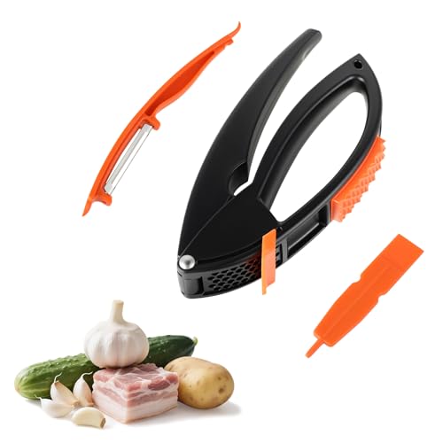Presse Ail Multifonctionnel - Presse-Ail Facile à Nettoyer, Durable et Léger, Idéal pour Ail, Gingembre et Viande - Matériau Plastique Résistant, Design Ergonomique