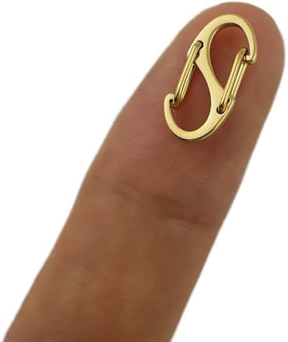 3 unidades de extensión de doble cierre de langosta para collar y pulsera, cierre de doble apertura para fabricación de joyas (0.55 pulgadas, dorado)