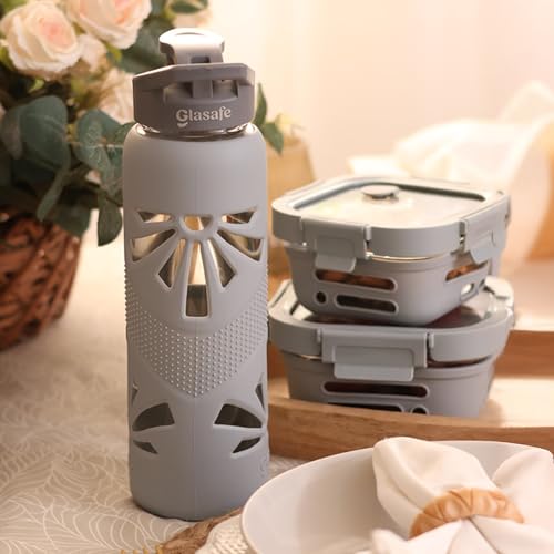 Image of GLASAFE Glass Lunch Kit (Soothing Slate, Snack Kit)
