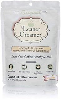 Leaner Creamer Sugar Free Coffee Creamer Powder. Perfect Coconut Oil Non-Dairy Powder To Naturally Cream and Sweeten Coffee, Smoothies, Protein Shakes & More! Ideal Flavoring For All Diets (ORIGINAL, 9.87 oz (Pack of 1))