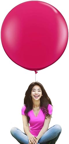 Miniatura 11 de IN-JOOYAA Globos redondos grandes de 36 pulgadas, paquete de 5 globos gigantes gruesos amarillos para decoraciones de fiestas Amarillo,Macaron Rosa