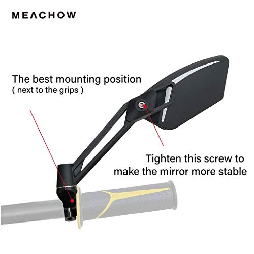 Meachow New Scratch Resistant Glass Lens,Handlebar Bike Mirror, Adjustable Safe Rearview Mirror, Bicycle Mirror (Silver Left Side) Me-003Ls #TOP1