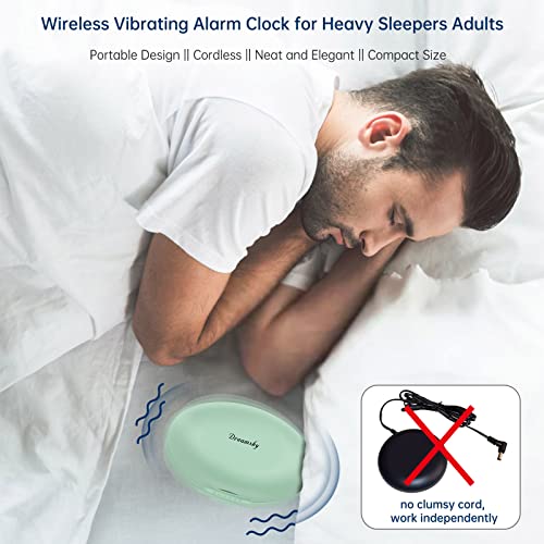 Dreamsky Vibrating Alarm Clock Bed Shaker - Rechargeable Under Pillow Alarm For Hearing Impaired, Hoh, Auto Set Loud Alarm Clock For Heavy Sleepers Adults, Travel, Battery Operated, Auto Dst #TOP1