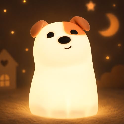 Image of OkiyiD Dog Night Light, Cute Puppy Nursery Night Lamp for Kids Girls Boys