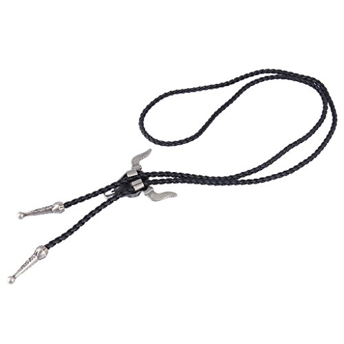 Image of Jeilwiy Bolo Tie for Men Western Cowboy Tie Necklace Gold Bolo Tie Leather Necktie Halloween Tie Accessories for Women