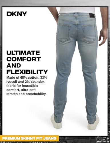 Image of DKNY Men's Skinny Jeans - Premium Soft Stretch Denim Pants | Skinny Fit Jeans for Men