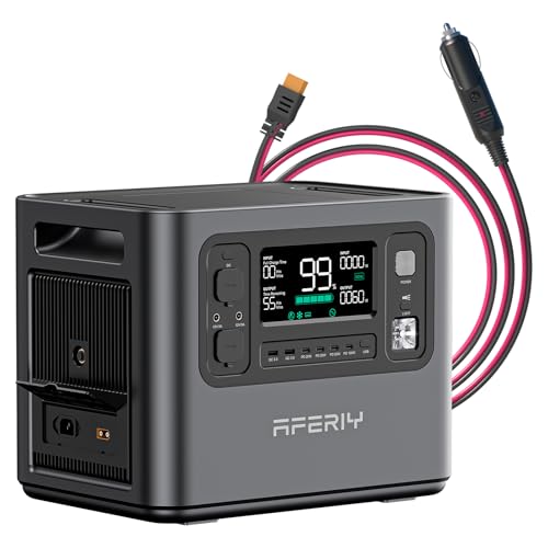 AFERIY Generatore Solare 2400W Con Pannello 200W – Stazione Portatile 2048Wh (Picco 4800W), Batteria LiFePO4, Uscite 230V, IP65, Per Campeggio