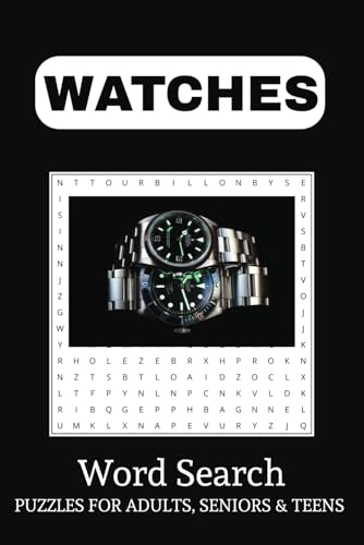 Watches Word Search Puzzle Book: Word Searches with Easy to Read Print about Watches, Luxury, Timepieces, Chronometers and More I 66x9 inches, 110 ... Gift for Vacations, Holidays and Free Times