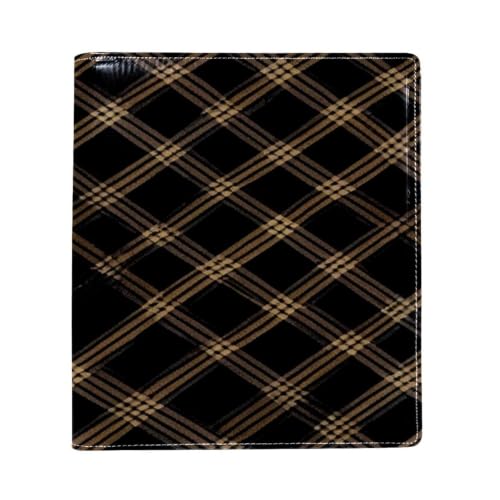 Funda de libro reutilizable y protector negro a cuadros para cuadernos de 9.8 x 11 pulgadas