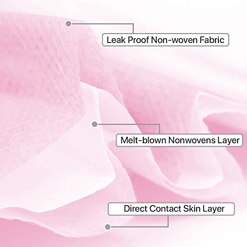50 Pcs Disposable Face Cover 3-Ply Filter Non Medical Breathable Earloop Masks (Pink) #TOP3