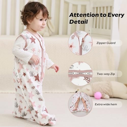 Image of JELLYMONI Baby Sleep Sack 6-12M, 0.5 TOG, 100% Cotton Wearable Blanket | 3 Pack, Soft Cotton Fabric, Breathable Lightweight Sleeveless Sleep Sack, Pre-Shrunk, 2-Way Zipper