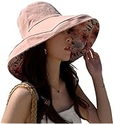 FaroDor Women's Packable Reversible Bucket Hat UV Sun Protection Wide Brim Summer Beach Cap