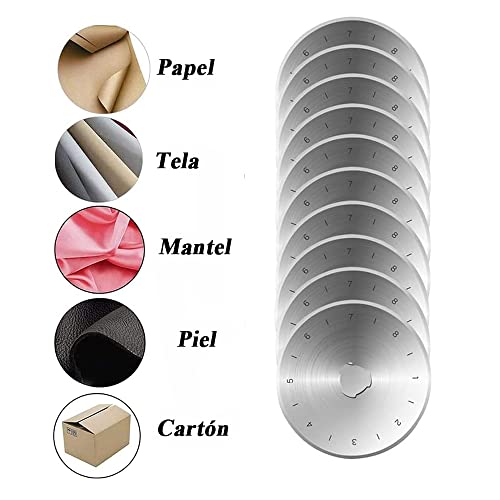 Miniatura 4 de Treki 8 Piezas Circular Cuchillas De Corte Redondas Cuchillas Repuesto Circular Rotativa Cuchilla 60mm Recambio Para Cuter Para Fiskars, Olfa, Truecut Martelli De Patchwork Tela Cuero Artesanía