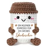 Sayregifty Dankeschön Geschenke, Klein Gestrickte Positive Kaffeebecher Glücksbringer für Frauen Männer, Danke Geschenk für Frauen Männer Freunde Kollegen Lehrer und Familie