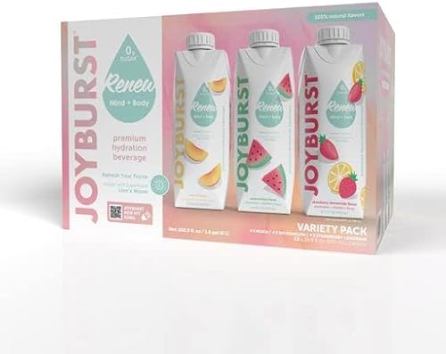 Sugar Free Electrolyte Water, Variety Pack, Zero Calorie Hydration Drink, Refresh, Hydrate & Recover, Electrolytes + Vitamin B's + Focus, Comes in Eco-friendly Tetra Packs - 12 x 17.60 Fl Oz Packs