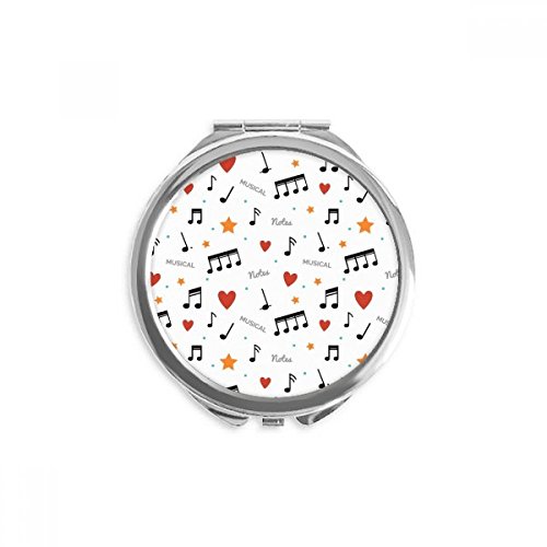 Miroir de poche notes de musique et étoiles compact pour maquillage nomade