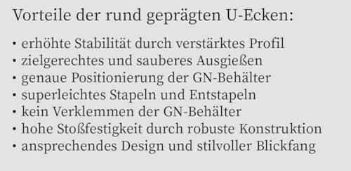 APS 81404 GN 1/4 Behälter, rostfreier Gastronormbehälter Edelstahl, Silber – Ansicht 4