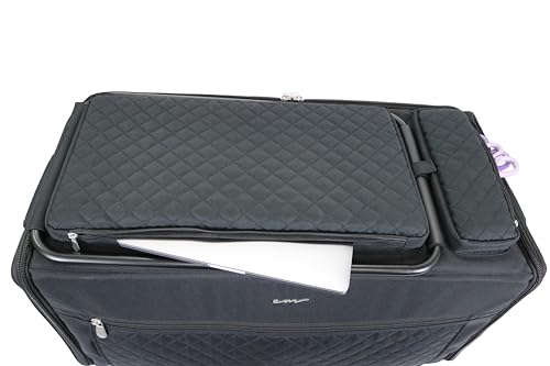 Everything Mary Jumbo Rolling Sewing Machine Case – Black Quilted Organizer with 5 Heavy-Duty Wheels – Compatible with Large Brother & Singer Sewing Machines – Durable Tote by Everything Mary - Image 6