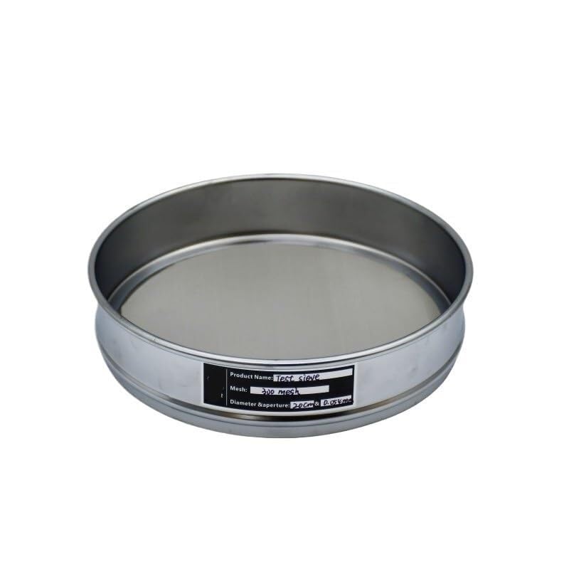 20cm Lab Sieve - 300 Mesh Test Sieve with 0.054mm Aperture - SUS 304 Stainless Steel Filter Mesh with Chrome Frame