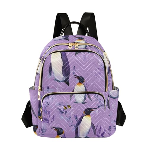 Mochila de moda Art Penguin Purple cómoda para jornadas de negocios