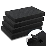 Coengwui Pick and Pluck Foam Inserts, Pre-cubed Pick Apart Sheets for Crafts Toolbox Game Box Camera Cases Drawer Storage (4Pcs 16 x 12 x 2 Inch)