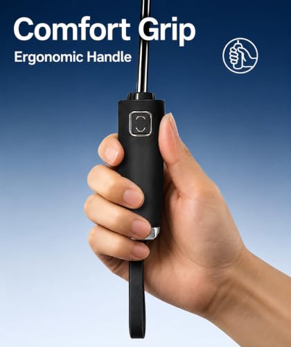 Image of Contacts Compact Folding Umbrella - Windproof Travel Umbrella with Automatic Open /Close, Waterproof, UV Protection, Portable Umbrella for Men, Women & Kids