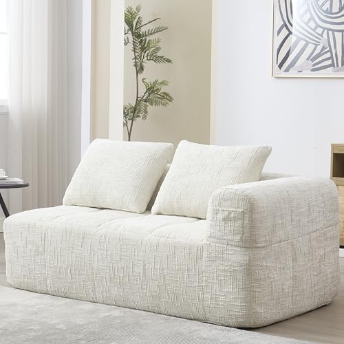 Zepneiy Canapé 2 Places, Fauteuil rembourré avec Méridienne, Canapé 2 Places Canapé Moderne Design avec Coussin et Poches latérales pour télécommande...