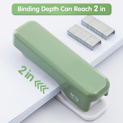 Image of M&G Desktop Stapler, Basic Office Stapler with 1000 Staples, 20 Sheet Capacity, Portable Small Desk Staplers for School Home Office (Green)