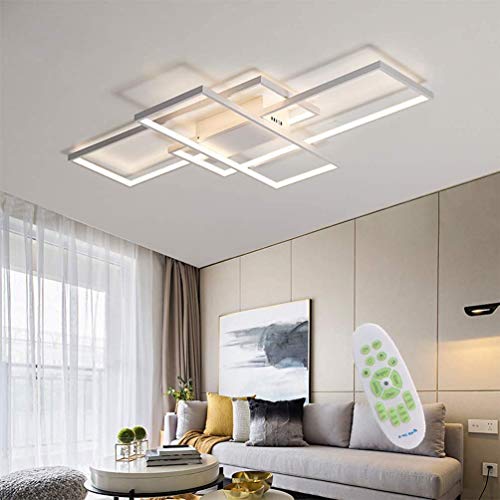 Preisvergleich Produktbild LED Deckenleuchte Wohnzimmerlampe Dimmbar Deckenlampe Modern mit Fernbedienung Design Lampe Metall Acryl Lampenschirm Decke Licht für Esszimmer Schlafzimmer Küche Badlampe Chic Deko Leuchte