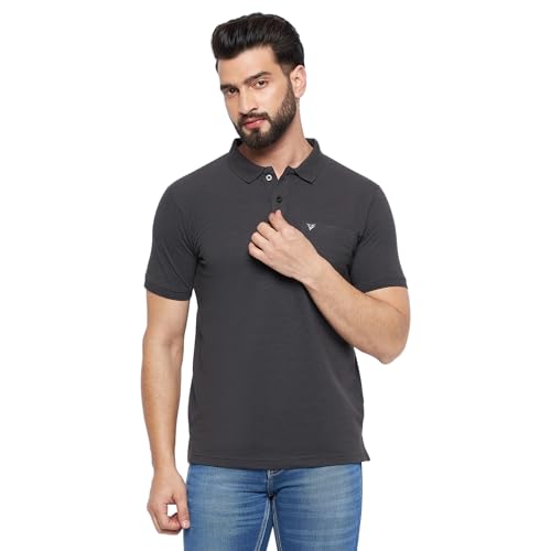 Image of NEVA Men's Regular Fit Half Sleeve Polo Neck T-Shirt with Chest Pocket