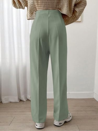 Image of KOTTY Women's Elegant High-Waist Wide-Leg Trousers for Office & Casual Wear