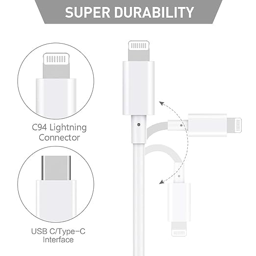 Image of Etguuds Charger Compatible with iPhone Wire C to Lightning Cable for Apple iPhone