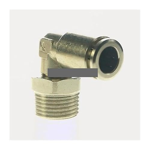 Rvblrdse Men's One Color Pneumatic Nickel Brass Elbow Push In Connector Union Quick Release Air Fitting Plumbing 3/8" To Fit Tube O/D 10Mm