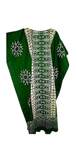 Vestido caftán para mujer en color verde y talla única ligera