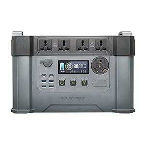 ALLPOWERS Portable Power Station, 1500Wh Portable Generator, 4 x 2400W (4000W Surge) Outlets, MPPT Solar Generator…