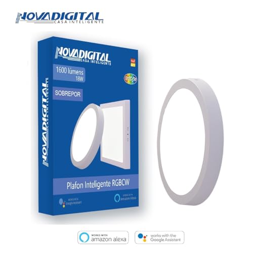 Plafon De Led 18w Rgb-cw Inteligente Wifi Sobrepor Redondo
