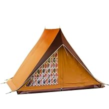 Wild Luxury Vintage TC Cotton Camping Tent, 2 Person Flying House Style Canvas Shelter, Waterproof & Breathable Glamping Tent