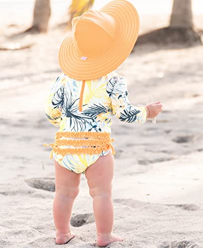Image of RuffleButts Baby /Toddler Girls UPF 50+ Sun Protective Wide Brim Swimwear Sun Hat
