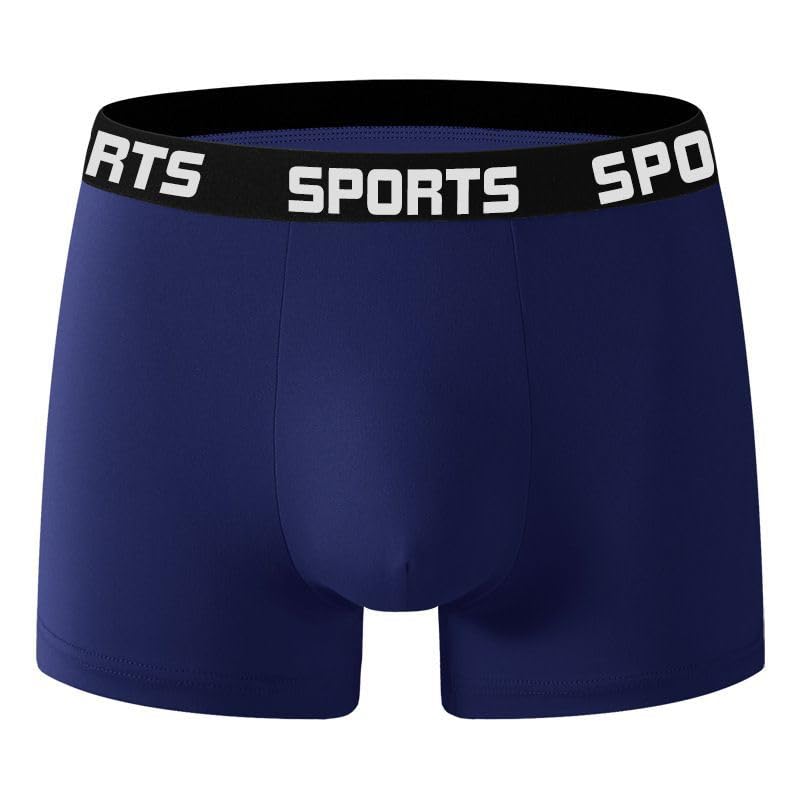 Men's Performance Boxer Briefs Moisture-Wicking Athletic Underwear for Gym Running Quick Dry Navy