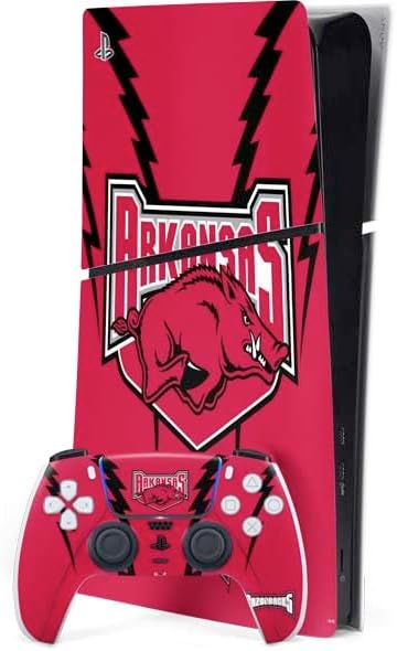Skinit Decal Gaming Skin Compatible with PS5 Slim Digital Edition Bundle - Officially Licensed University of Arkansas-Fayetteville Razorbacks Design