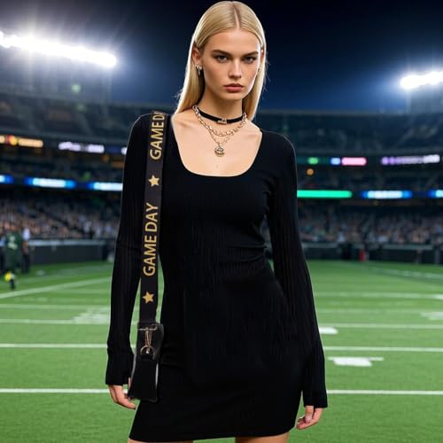 Image of Game Day Purse Strap Replacement Crossbody Wide Shoulder Strap Star Football Strap for Stadium Approved Clear Bag