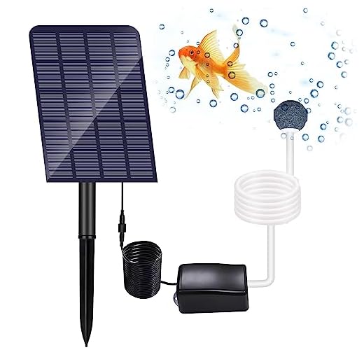 GuKKK Solar-Luftpumpen-Set mit Sauerstoffpumpe für Aquarium, 2 W, Solar-Teichbelüfter, Schläuche und Belüftungssteine, für Garten, Fischtank, Fischteich