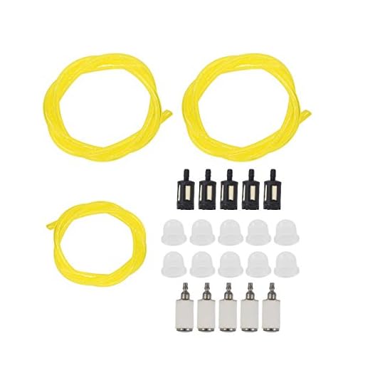 MOTOKU 4 Feet 3/32" x3/16 1/8" x3/16 .080" x.140 Fuel Hose Line Filter Primer Bulb for Poulan Craftman Gas Chainsaw String Trimmer Leaf Blower Lawnmower Weed Eater 2 4 Cycle Husqvarna Stihl Carb