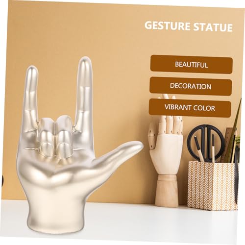 Statue geste de main beige, sculpture compacte et stable pour salon - 5