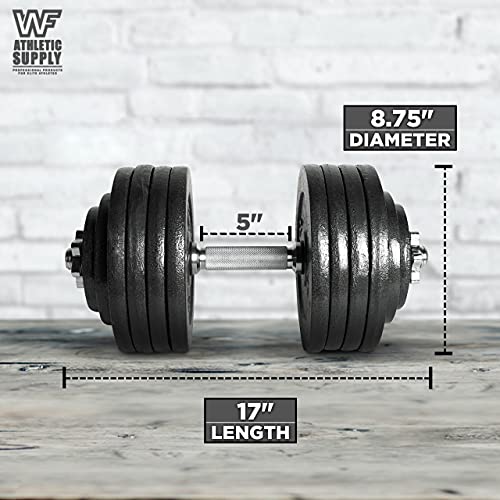 Wf Athletic Supply Adjustable Dumbbells, Home Workout Equipment For Weight Lifting & Strength Training, Size Options Available 20Lb, 25Lb, 30Lb, 52.5Lb & 100Lb #TOP1