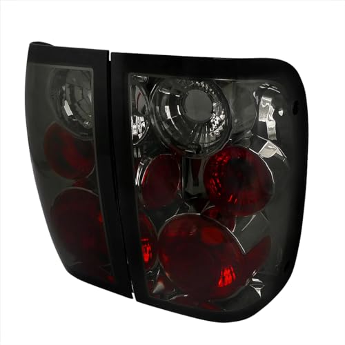 SPEC-D TUNING Smoke Lens Tail Lights Compatible with 2001-2005 Ford Ranger, Left + Right Pair Assembly