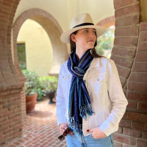 Humble Hilo Zari Weave Scarf Handmade Luxury Shawl Scarf Wrap Multicolor with Metallic Sequins3